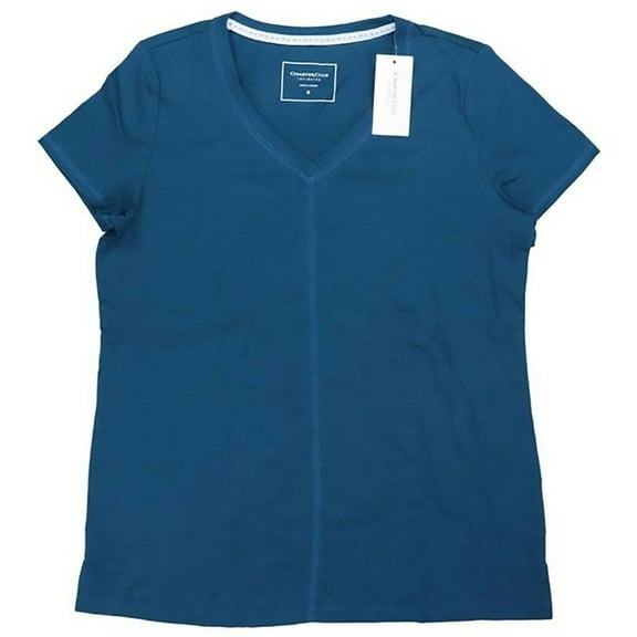Charter Club V-Neck Pajama T-Shirt Top, DEEP TEAL, XS New with box/tags