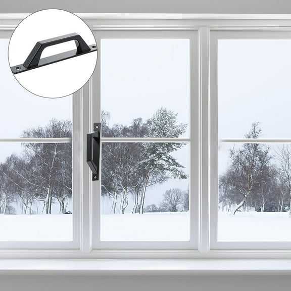 WHAMVOX Black Alloy Door Handle for Barn Doors Gates and Cabinets Durable Fashionable with Antique Style 5.9 Inches