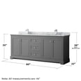 thumbnail image 6 of Wyndham Collection 80" Square Sinks Wood Double Bathroom Vanity in Blue, 6 of 6