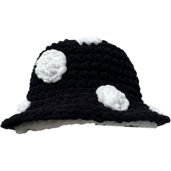 AKcxy Handmade Knitted Mushroom Hat Cute Fishing Hat Crochet Mushroom Hat Winter Bucket Hat Headdress for Women Girls