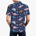 thumbnail image 5 of Rocae Dinosaur for Men's Short Sleeve Polo Shirt, Quick Drying Performance Moisture Wicking Sports Men's Golf Shirt Small, 5 of 9