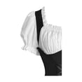 thumbnail image 6 of Women's Pirate Wench Costume Short Puff Sleeve Lace Up Corset Asymmetrical Handkerchief Hem Dress Gothic Fairy Cosplay Outfit for Halloween Theme Party, 6 of 6