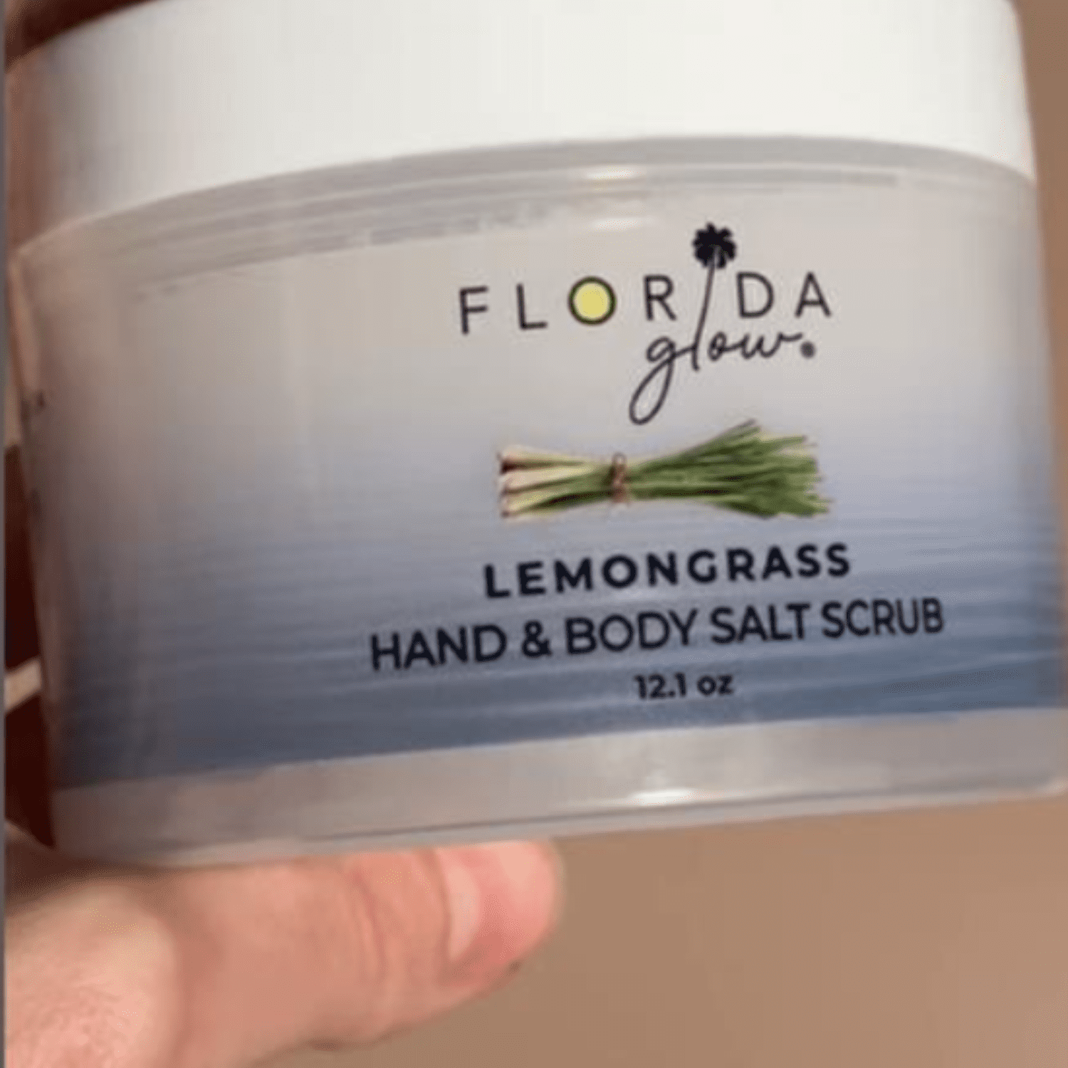 Florida Glow Original Salt Scrub, Exfoliating Body Scrub with Marine Algae & Coconut Oil, 12.1oz