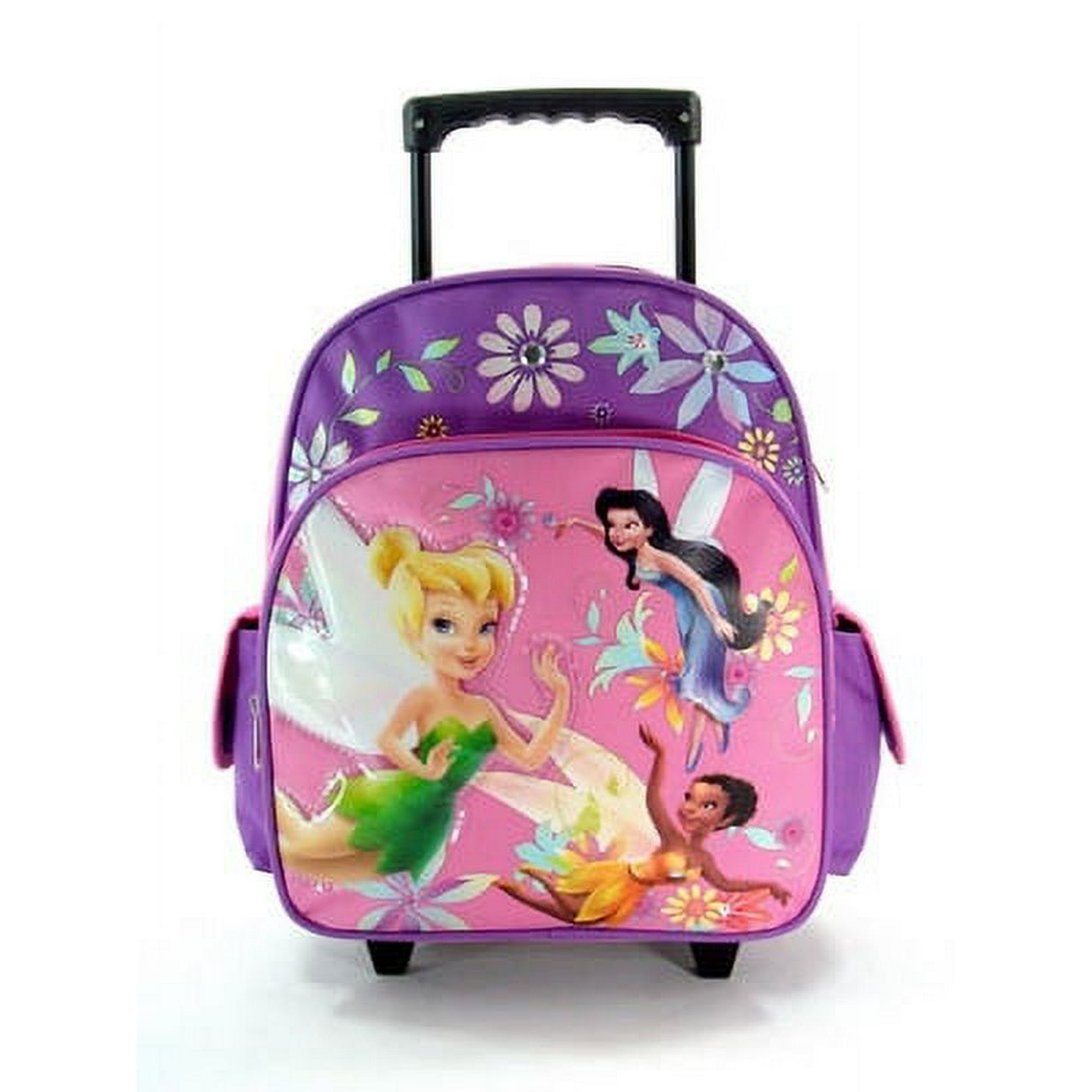 Small Rolling Backpack Disney Tinkerbell Fairies Pink Purple New 606510
