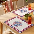 thumbnail image 4 of Independence Day Placemats Set of 1, Blue Floral Leaf Bottles Star Red Strips Non-Slip Place Mats Washable Table Mats for Kitchen Dining Table Decorations Indoor/Outdoor, 4 of 9