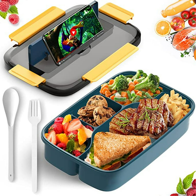 Portable Separated Lunch Box, 1200 ML Bento Lunch Box, Children's Lunch Box  with Dividers, for Nursery, School, Work, Picnic, Travel, On-the-Go Meal 