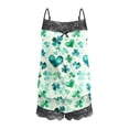 thumbnail image 5 of JSKUMAR Women's 2 Piece Pajamas Set Trendy Lace Trim Adjustable Strap Top and Shorts St Patrick's Day Print Casual Outfit Green23|2XL, 5 of 5