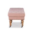 thumbnail image 3 of Linon Isabelle 50" Wood Upholstered Bench in Pink, 3 of 10