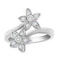 thumbnail image 3 of Aonejewelry 0.20 Ct. Ttw Diamond Flower Shaped Ring In 10K White Gold, 3 of 4