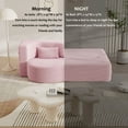 thumbnail image 5 of 78" Modern Convertible Sofa Bed with 2 Pillows, Teddy Sleeper Couch Bed, 15" Full Size Folding Mattress, Ideal for Living Room, Guest Bed, Playroom, Pink, 5 of 7