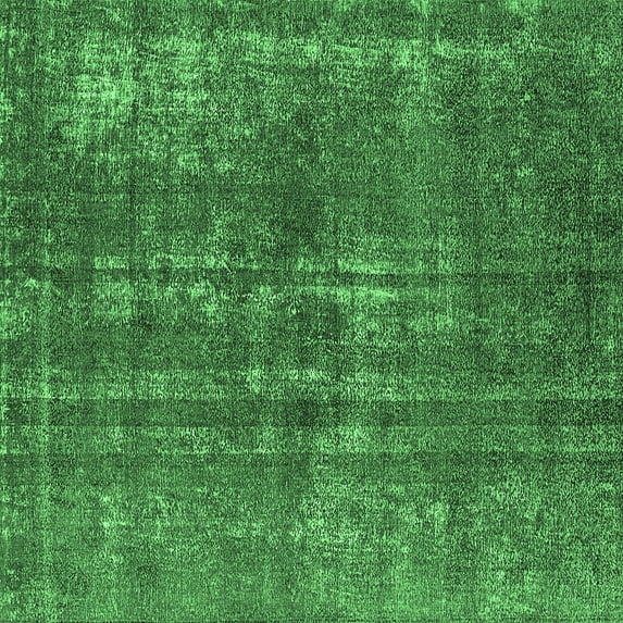 Ahgly Company Indoor Square Oriental Emerald Green Industrial Area Rugs, 5' Square