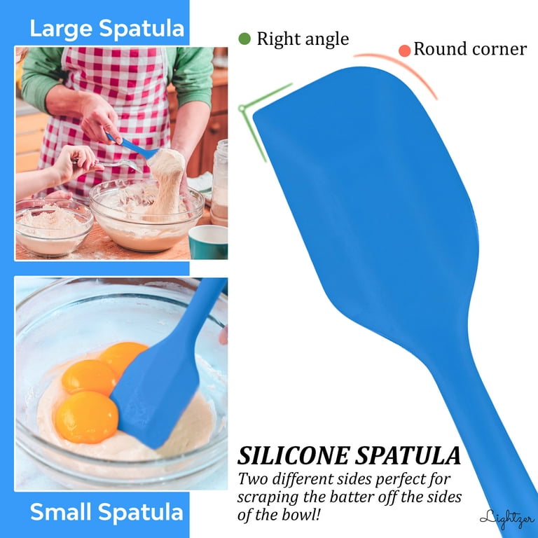 Silicone spatula scraper wooden handle for cooking in 9 colours