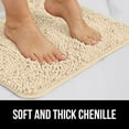thumbnail image 4 of Bath Rug 30x20, Thick Soft Absorbent Chenille, Rubber Backing Quick Dry Microfiber Mats, Machine Washable Rugs for Shower Floor, Bathroom Runner Bathmat Accessories Decor, Sand, 4 of 6