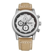 MEGIR Luxury Watch Chronograph Men's Sport Leather Strap Quartz Wristwatches Luminous Casual Clock