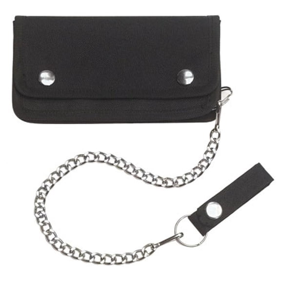 Black Trucker / Biker Wallet with Chain and Snap Belt Loop