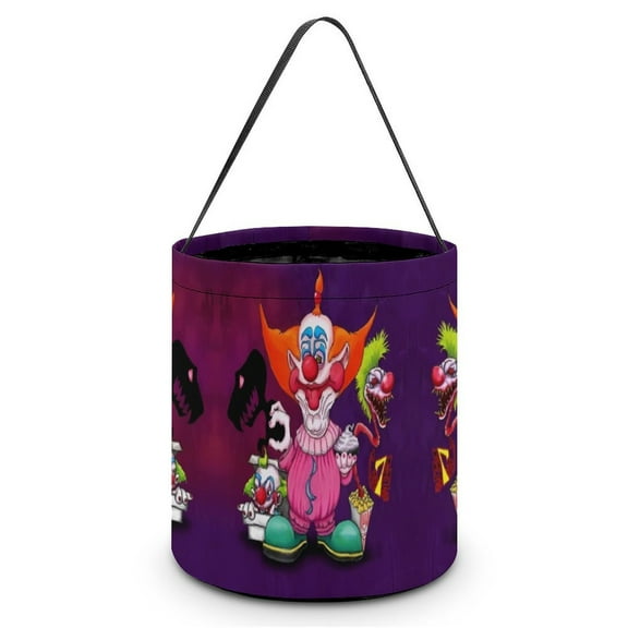 Killer Klowns from Outer Space Clown Halloween Candy Bag, Trick Or Treat Bags - Light Candy Buckets & Tote Bags for Halloween Parties