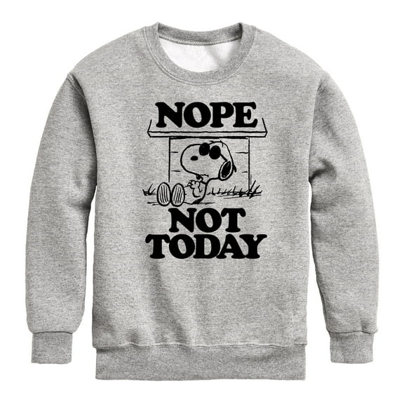 Peanuts - Joe Cool Nope Not Today - Toddler & Youth Crewneck Fleece Sweatshirt