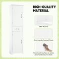thumbnail image 4 of Tall Bathroom Storage Cabinet with Adjustable Shelves, 72.5" Freestanding Organizer with 2 Doors & Drawer, MDF Water-Resistant Cabinet,White, 4 of 9