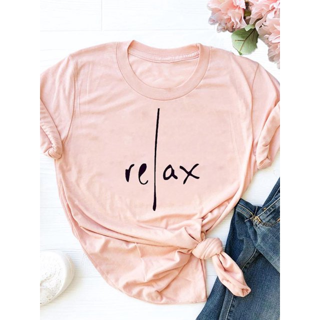 Ropa de verano para mujer, camisetas informales a la moda con estampado de letras, tendencia de los 90, camiseta gráfica bonita de manga corta para mujer Tan Jianjun unisex
