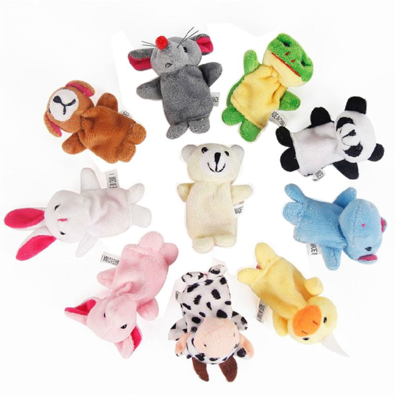 10Pcs/Pack Baby Kids Finger Animal Educational Story Toys Puppets Cloth Plush 