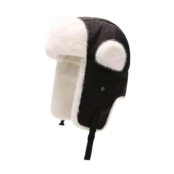 AJGRHE Winter Hat for Kids Winter Hat Waterproof Kids Snow Hats Warm Toddler Trapper Hats Kids Beanie Cap Black One Size