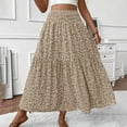 thumbnail image 4 of Aloohaidyvio Womens Boho Floral Print Elastic High Waist Pleated A Line Maxi Skirt, 4 of 6