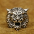 thumbnail image 3 of 925 Sterling Silver Armored Tiger Ring Biker Punk Jewelry TA398 Small Model US Size 7.5, 3 of 16