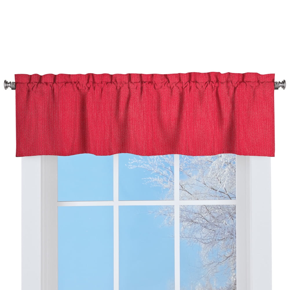 Red 54 x 36 Lorraine Home Fashions Ribcord Window Curtain Tier
