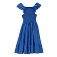 thumbnail image 5 of Ulitacool Girls Dress Short Sleeve Round Neck Backless Sundress Graphic Prints Dresses Handsome Wear 9-10 Years Blue, 5 of 6