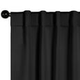 thumbnail image 2 of Superior Blackout Solid Light Filtering Back Tab Curtain Panel Set, 52" x 72", Black, 2 of 11