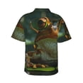 thumbnail image 3 of Daiia Intellectual Frog Pond Hawaiian Shirt for Men Gentle Cotton Regular Short Sleeve Casual-Large, 3 of 9
