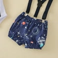 thumbnail image 7 of Tfken Boys Outfit Set Size 12 Months-18 Months Sky Shorts Bowtie Baby Rompersuspender Birthday Outfits First Starrys Outfits Set Toddler Boy Outfit Blue, 7 of 7
