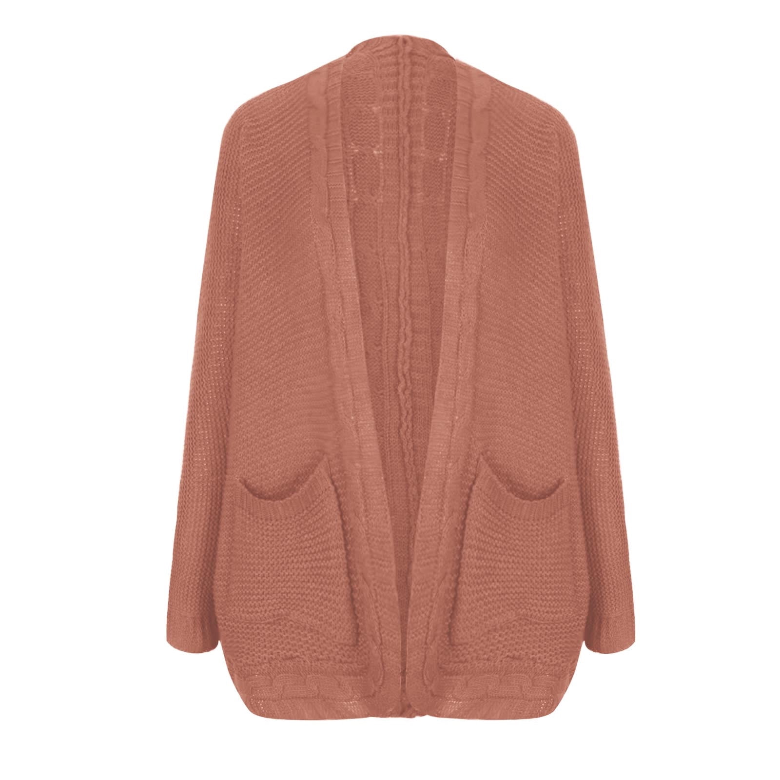 Women's Open Front Cardigan Sweater Solid Long Sleeve Knitted Jackets Casual Soft Loose Outerwear with Pocket - image 4