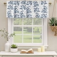 thumbnail image 3 of Blue Fruit Valances for Windows, Vintage Plant Nature Botanical Flower Floral Light Filtering Kitchen Curtains, Rod Pocket Window Valance Curtains for Living Room Bedroom, 42" W x 12" L, 2 Panels, 3 of 9