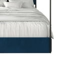 thumbnail image 6 of Castle Place Sleek Upholstered Nailhead Trimmed Full Metal Platform Bed with 4 Storage Drawers, Navy Blue, 6 of 11