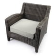 thumbnail image 2 of Jordan Manufacturing Sunbrella 21.5" x 22.5" Canvas Granite Grey Solid Rectangular Outdoor Deep Seat Chair Cushion with Ties and Welt, 2 of 9