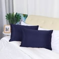 thumbnail image 6 of Unique Bargains Set of 4 Silky Satin Pillowcases Pillow Cover Navy Travel, 6 of 8