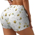 thumbnail image 2 of Kdxio Bee Print Workout Shorts for Women Seamless Soft Smooth Gym Yoga Scrunch Active Shorts, 2 of 9