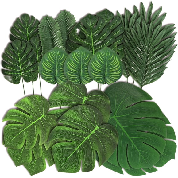 Hojas tropicales artificiales, hojas selváticas, 78 unidades, para decoración