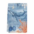 thumbnail image 2 of Blue Coastal Whale Kitchen Towels Set of 1, Retro Nautical Marine Life Leaves Absorbent Dish Towels for Kitchen, Microfiber Hand Towel, Quick Drying Tea Towel for Cleaning Decorative Dishcloths, 2 of 7