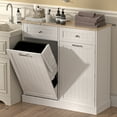 thumbnail image 4 of HARIPUL Single Tilt Out Trash Cabinet 13 Gallon Waste Bins Hidden Trash Bin w/ Shelf for Kitchen, White, 4 of 7