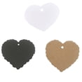 thumbnail image 2 of 100pcs Solid Color Label Kraft Paper Blank Hang Tags Heart Shape Wedding Party Favor Notes Gift Card, 2 of 9