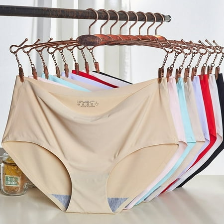New Panties for Women Ice Silk Seamless Briefs Ladies Underpants Sexy Lingerie Female Casual Underwear Plus Size Panty