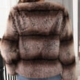 thumbnail image 4 of Faux Fur Jacket for Women Long Sleeve Open Front Fluffy Short Coats Warm Winter Outwear Khaki 3XL, 4 of 8