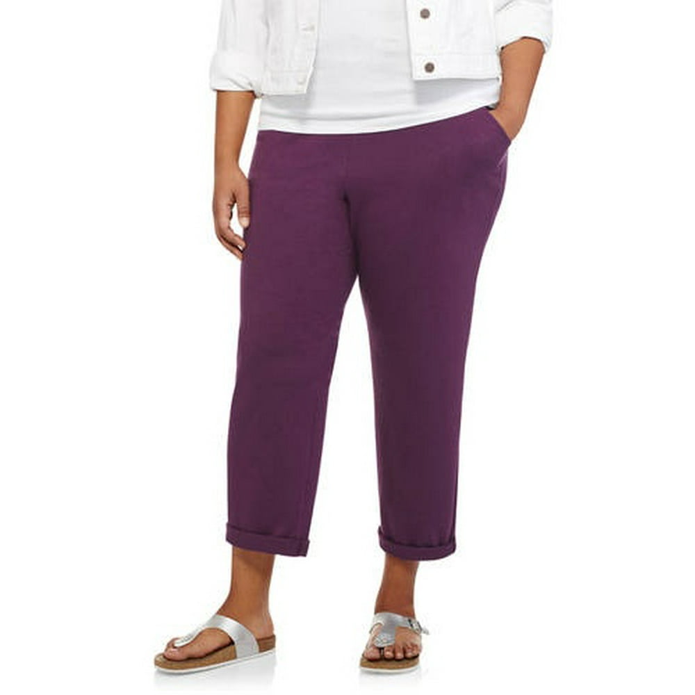 white stag knit pants with pockets