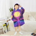 thumbnail image 6 of FORMRS Wearable Blanket Hoodie with Sleeves for Kids Cozy Flannel Sweatshirt, Purple Neon Road, 6 of 7