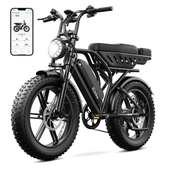 TST Electric Bike for Adults, 750W Peak 1500W Motor, 20"x4" Fat Tire E Bicycle, E Mountain Bike, 48V/15AH SGS, App Control