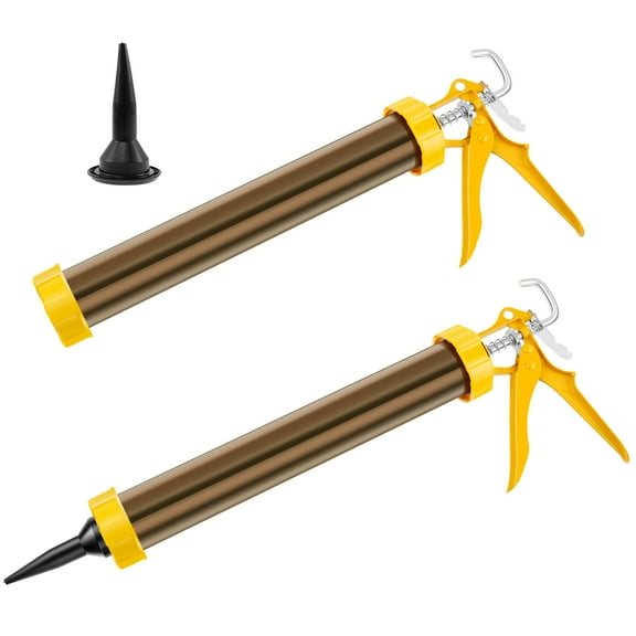 AEVXKHI 2PCS Sausage Caulking Tool with 2 Cone Nozzles, 360 Degree Rotatable Hand Caulk Tool, Lightweight with Aluminum Barrel Manual Caulking Tool for Glass Ceramic Bathroom