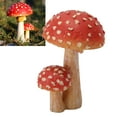 thumbnail image 4 of Mushroom Decor, Bright Colors Mushroom Statue 2 Headed Strong Durable  For Backyard, 4 of 8