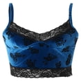 thumbnail image 3 of Femmes Dentelle Velours Camisole Fines Bretelles Bodycon Camis Tops, 3 of 6
